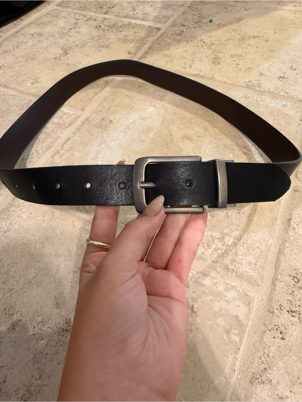 Men's Reversible Classic Black & Brown Faux Leather Belt 40inch